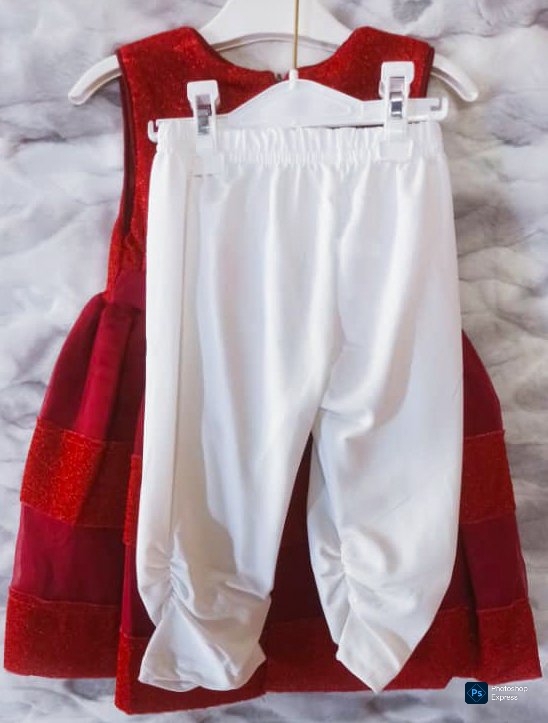 Ensemble Fête et Cérémonie KULU KIPS : Robe Rayée et Leggings Confort - Aperçu 2