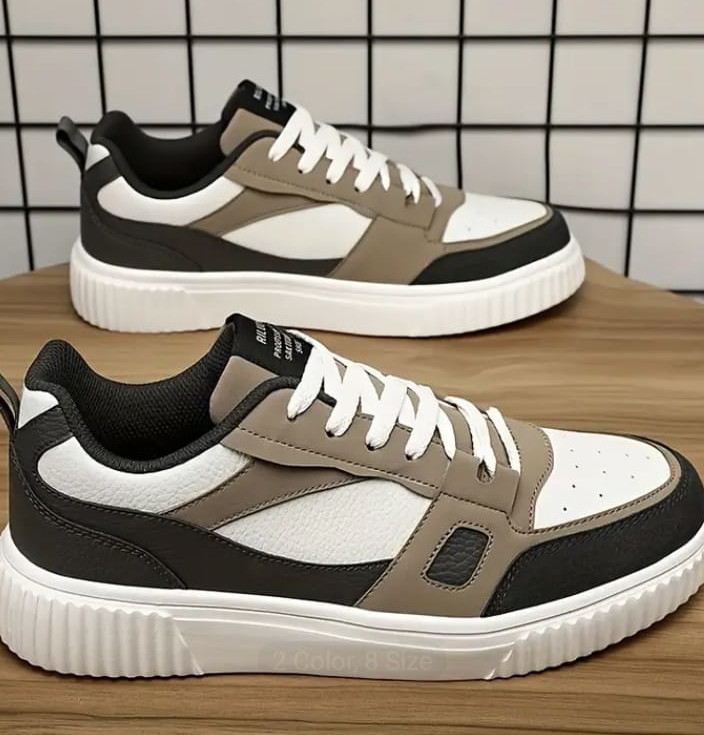 Baskets Mixtes "Urban Platform" Bicolores (Gris Taupe & Noir) - Aperçu 2