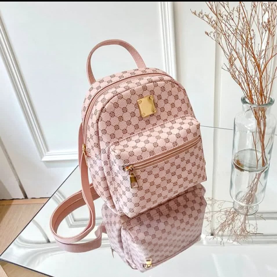 Mini Sac à Dos Monogrammé Poudré avec Poche Frontale - Aperçu 3
