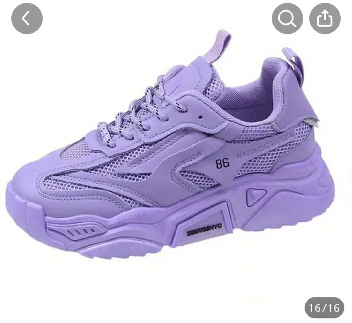 Baskets "Chunky" Monochromes Mauve à Plateforme - Image 1