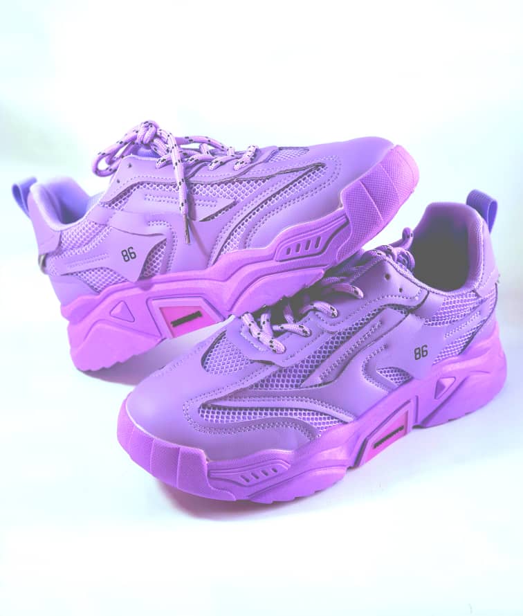 Baskets "Chunky" Monochromes Mauve à Plateforme - Aperçu 3