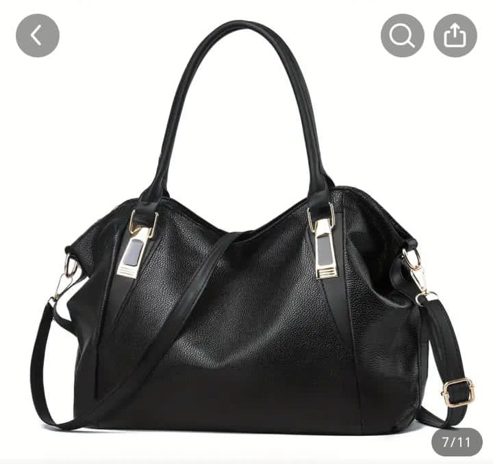 Sac Cabas Noir Élégant en Simili-Cuir avec Bandoulière Amovible - Image 1