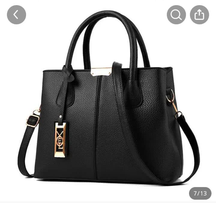 Sac à main en cuir noir élégant pour femme - Aperçu 2