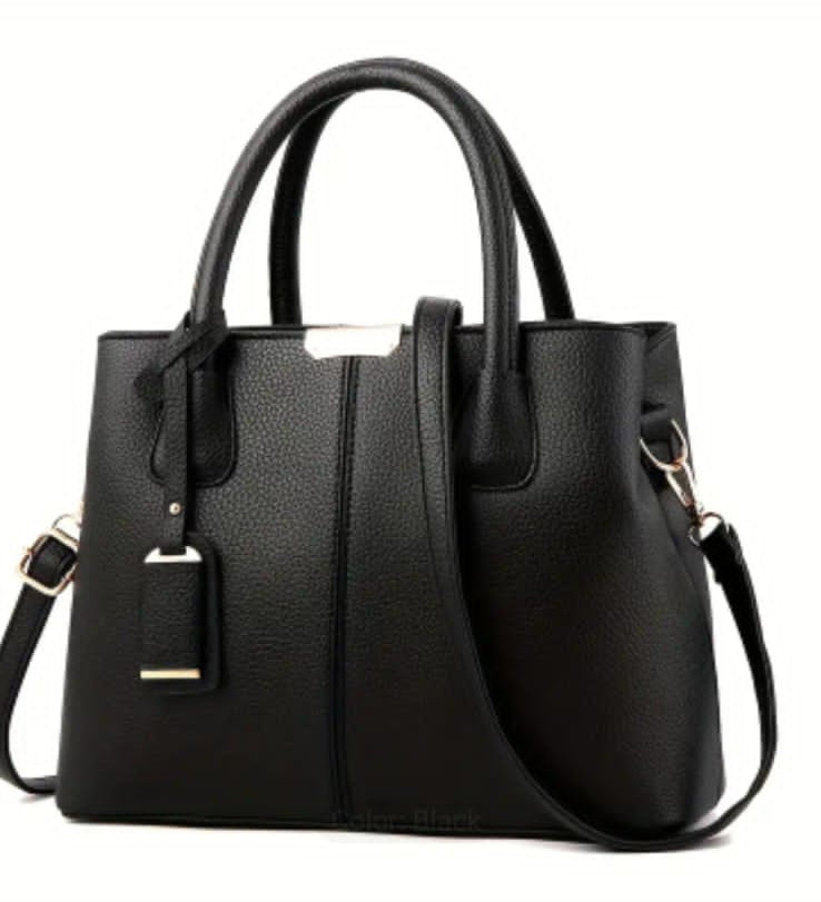 Sac à main en cuir noir élégant pour femme - Aperçu 3