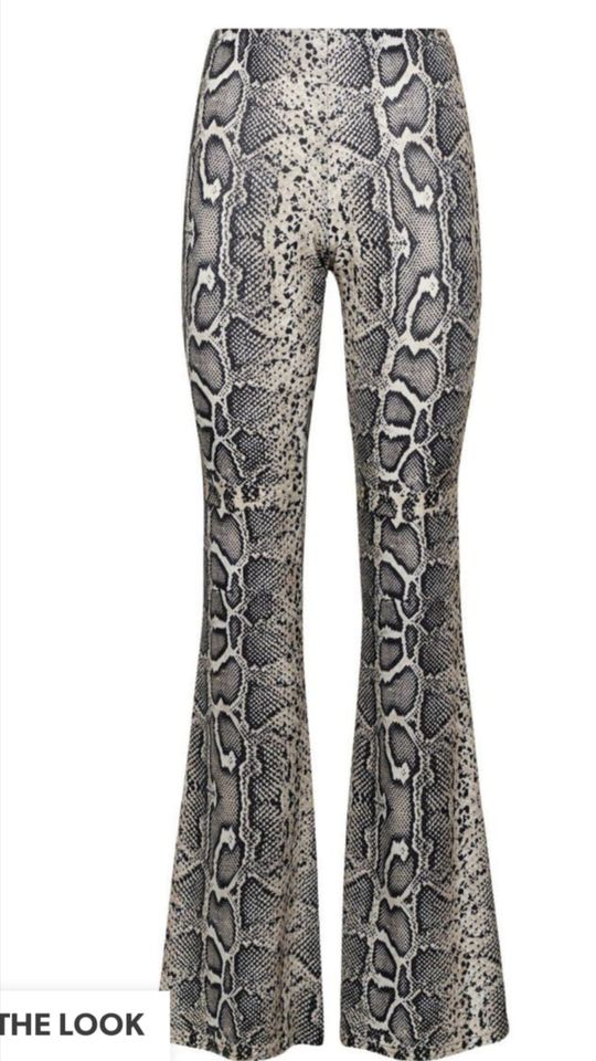 Pantalon flare imprimé serpent taille haute - Image 1